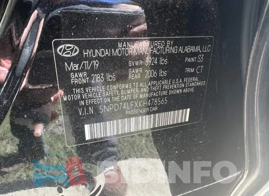 5NPD74LFXKH478565 Photo# 10