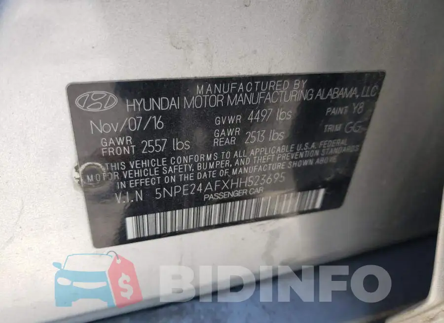 5NPE24AFXHH523695 Photo# 12