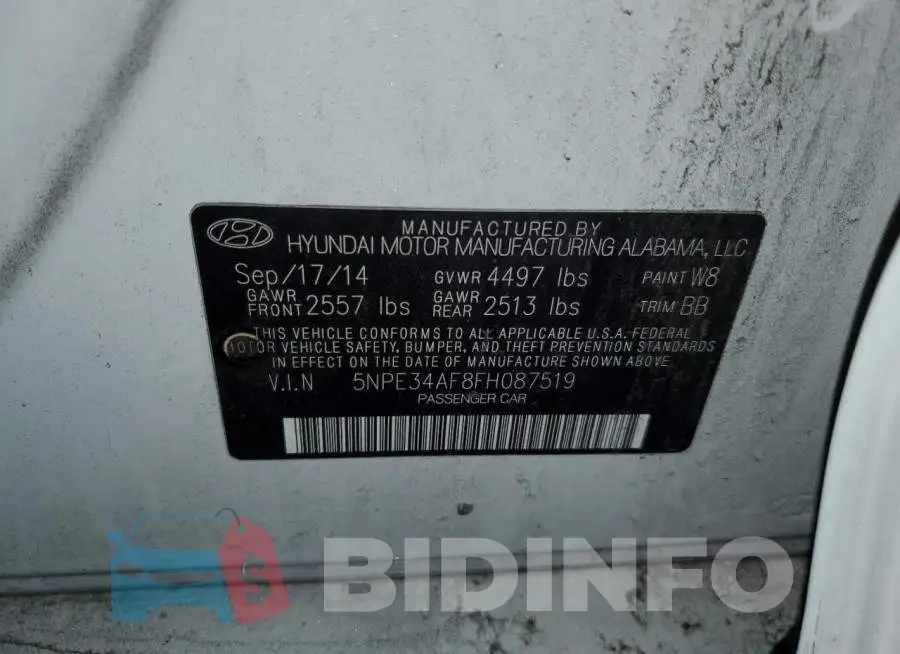 5NPE34AF8FH087519 Photo# 12