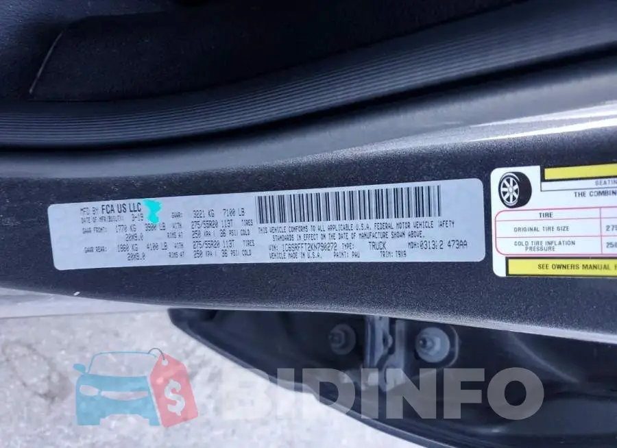 1C6SRFFT2KN790272 Photo# 12