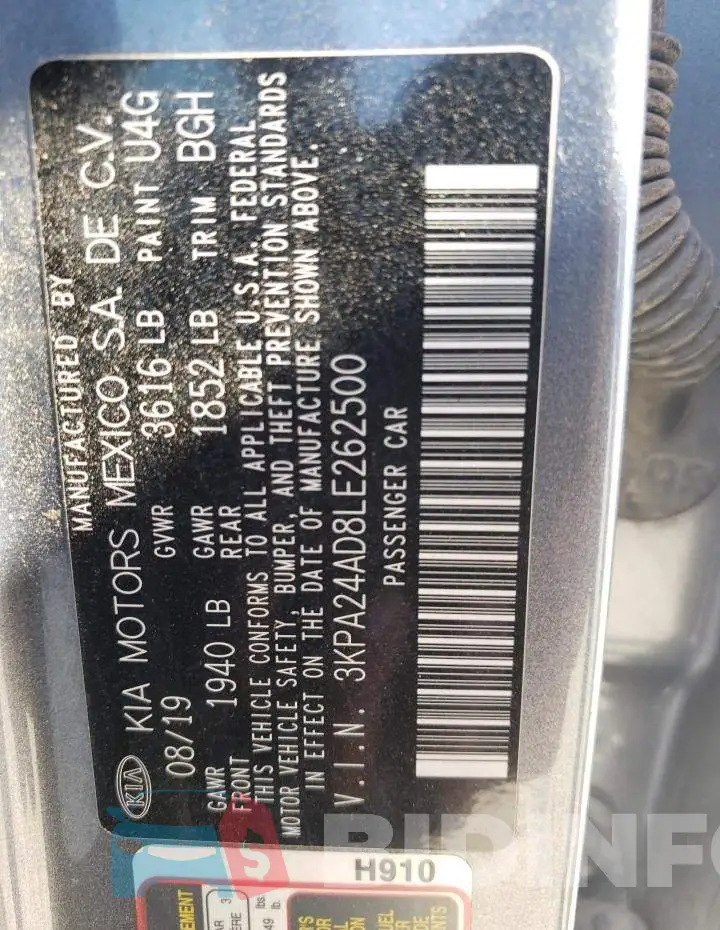 3KPA24AD8LE262500 Photo# 12