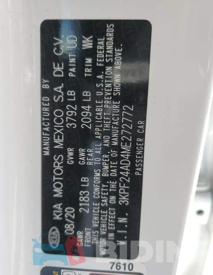 3KPF24AD4ME272772 Photo# 13