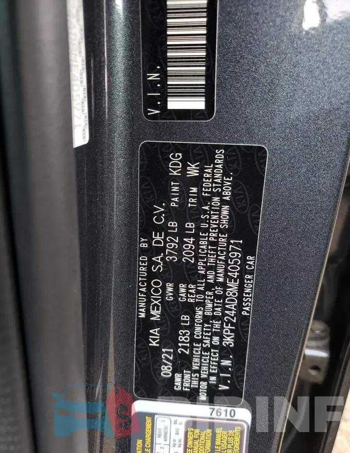 3KPF24AD8ME405971 Photo# 13