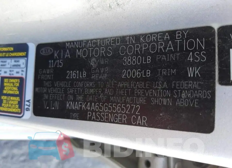 KNAFK4A65G5565272 Photo# 12