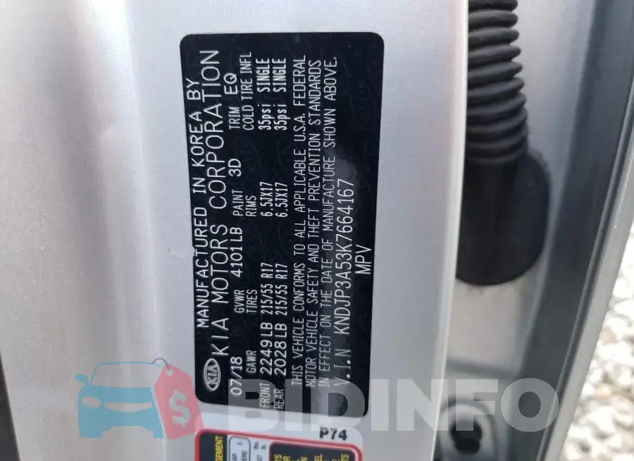 KNDJP3A53K7664167 Photo# 12