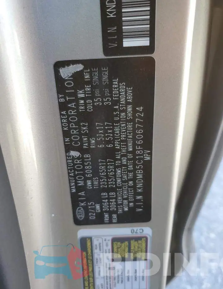 KNDMB5C18F6067724 Photo# 13
