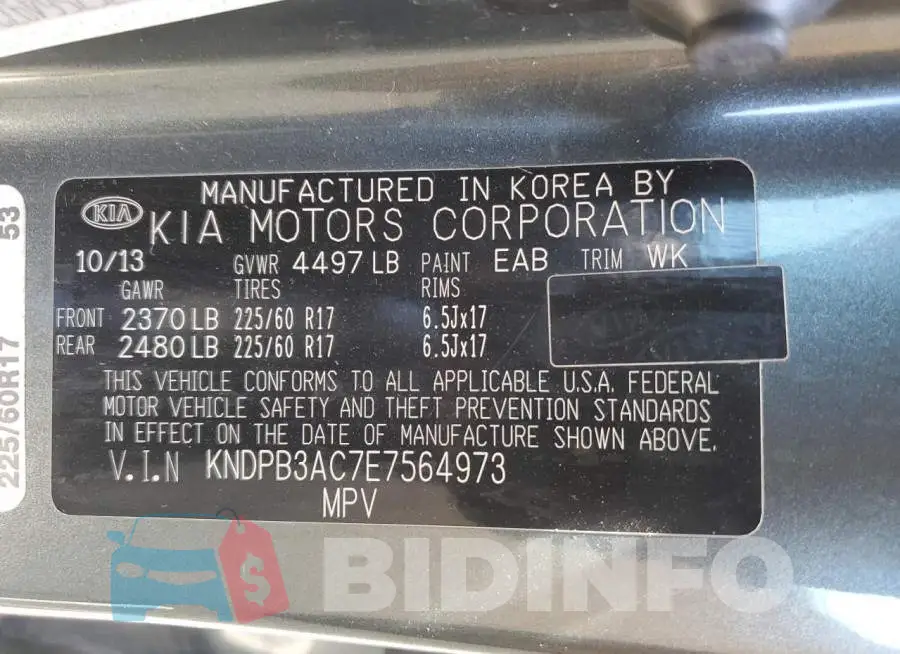 KNDPB3AC7E7564973 Photo# 13