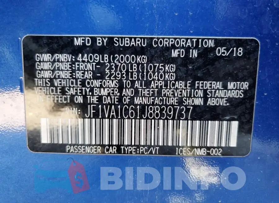 JF1VA1C61J8839737 Photo# 13
