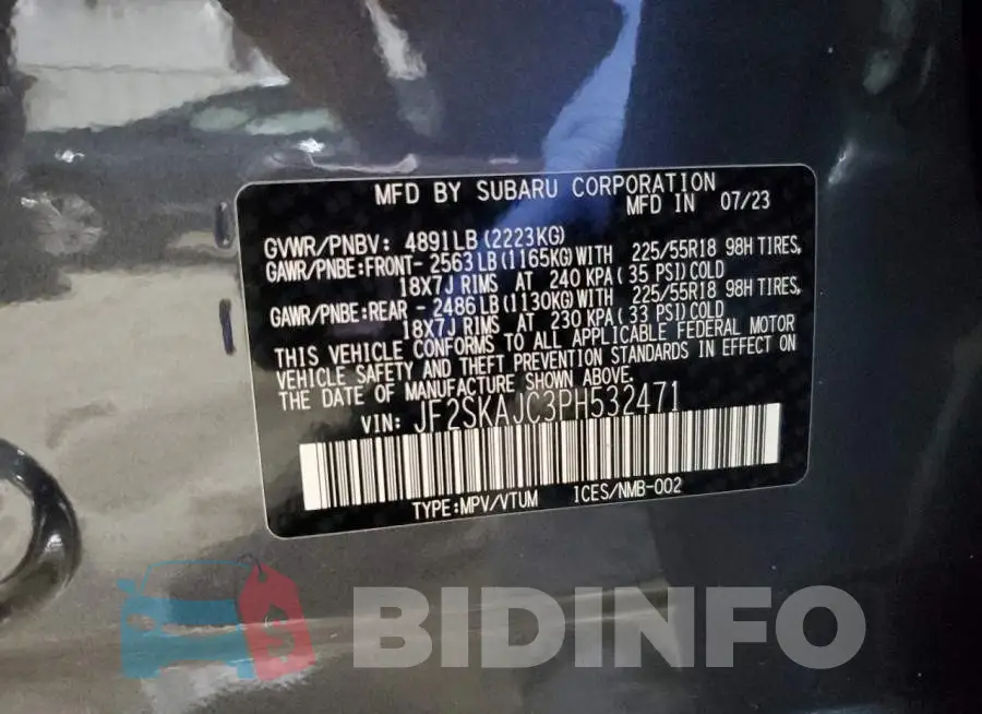 JF2SKAJC3PH532471 Photo# 14