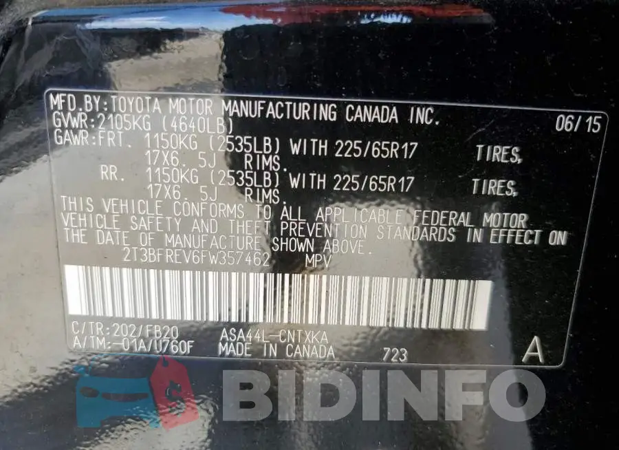 2T3BFREV6FW357462 Photo# 13