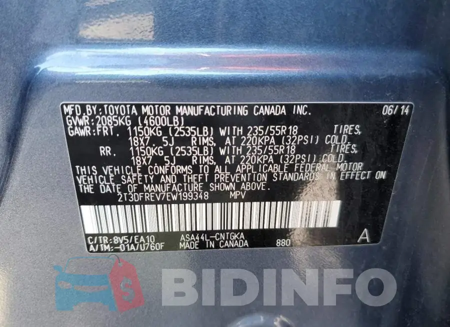 2T3DFREV7EW199348 Photo# 13