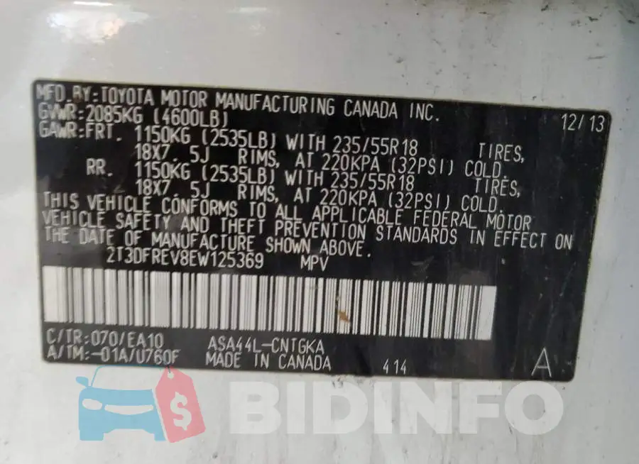 2T3DFREV8EW125369 Photo# 12