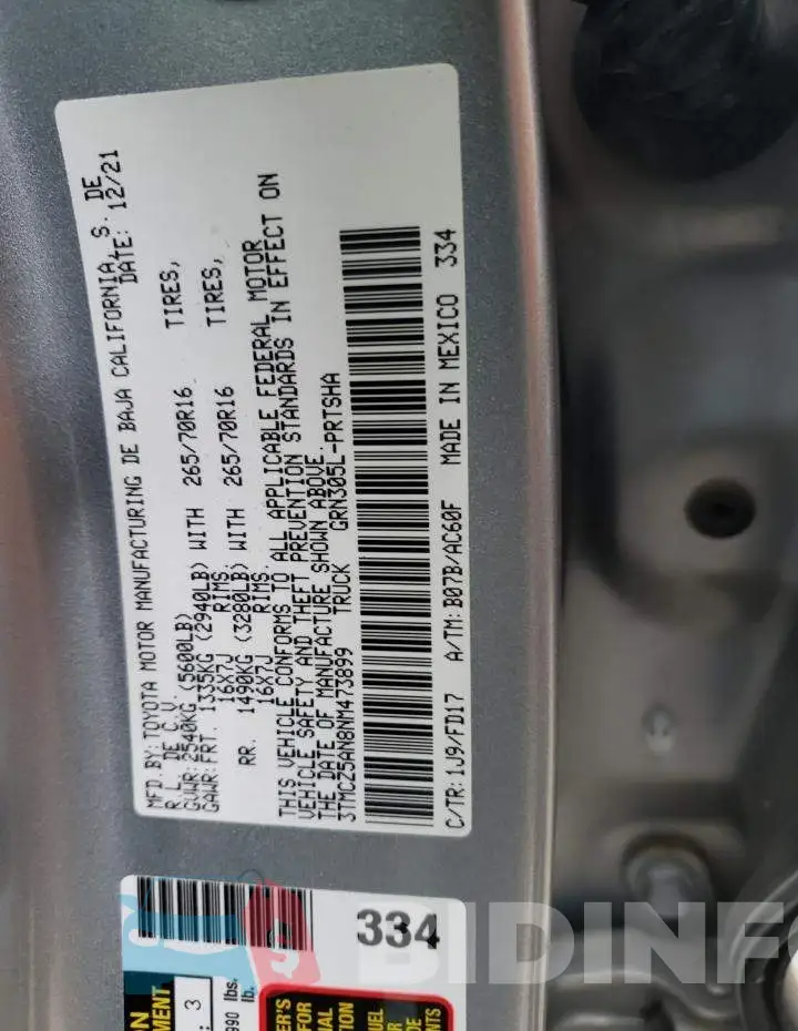3TMCZ5AN8NM473899 Photo# 12