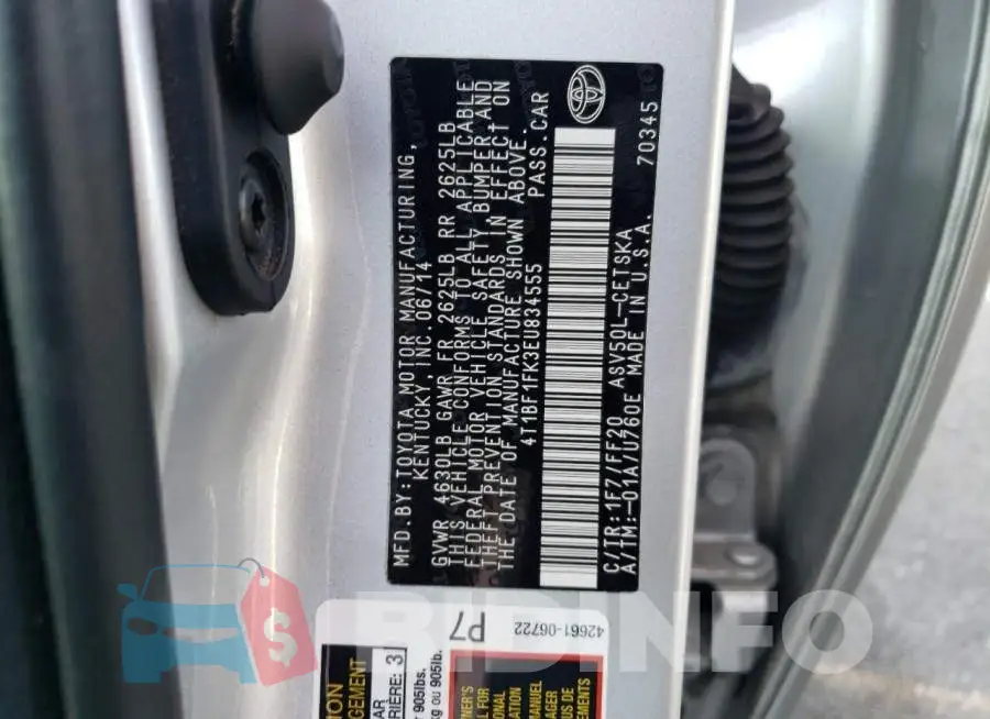 4T1BF1FK3EU834555 Photo# 12