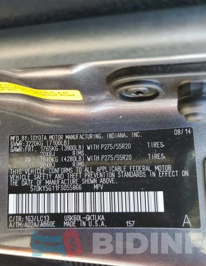 5TDKY5G11FS055866 Photo# 13