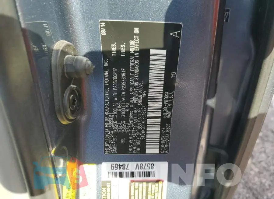5TDYK3DCXES516227 Photo# 13