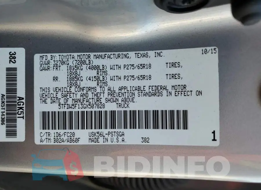 5TFDW5F13GX507828 Photo# 13