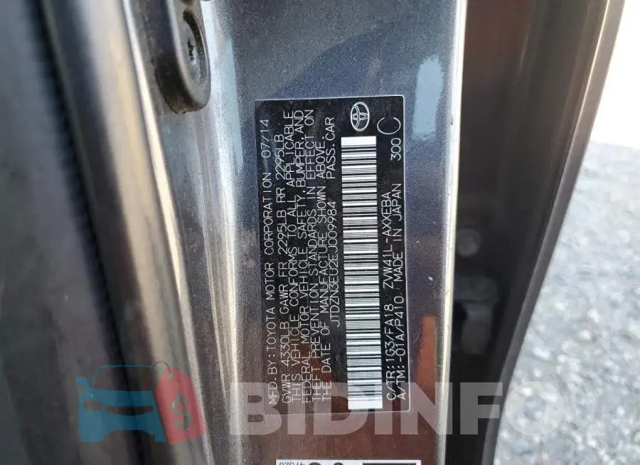 JTDZN3EU2EJ009984 Photo# 12