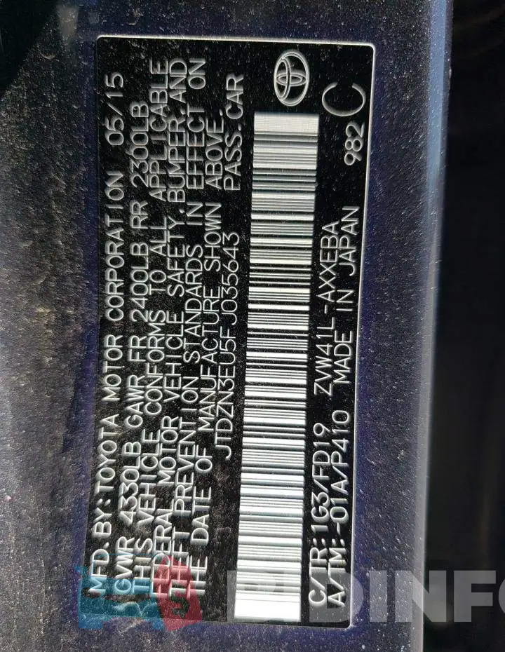JTDZN3EU5FJ035643 Photo# 13