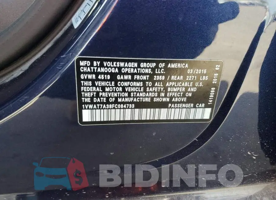 1VWAT7A38FC084733 Photo# 13
