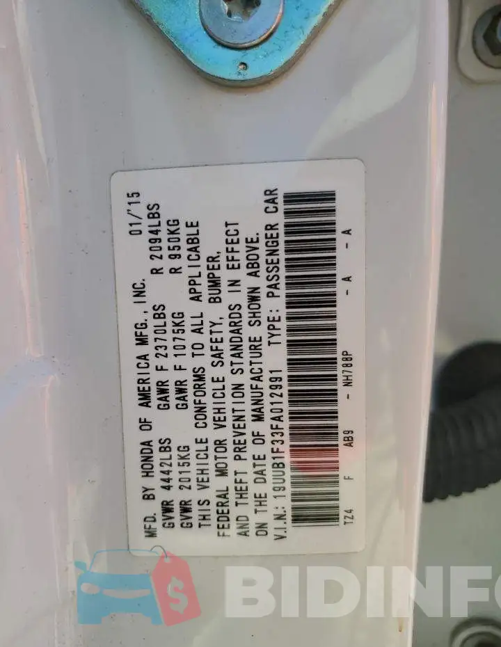 19UUB1F33FA012991 Photo# 12