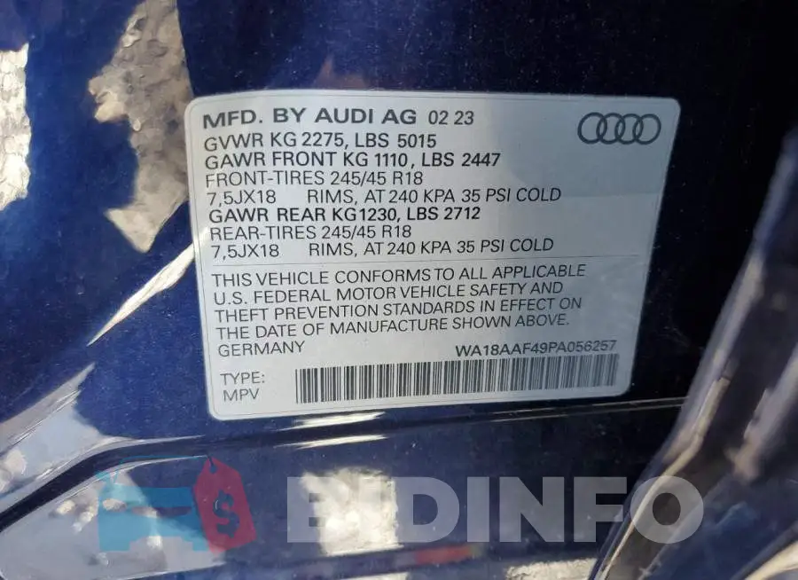 WA18AAF49PA056257 Photo# 12