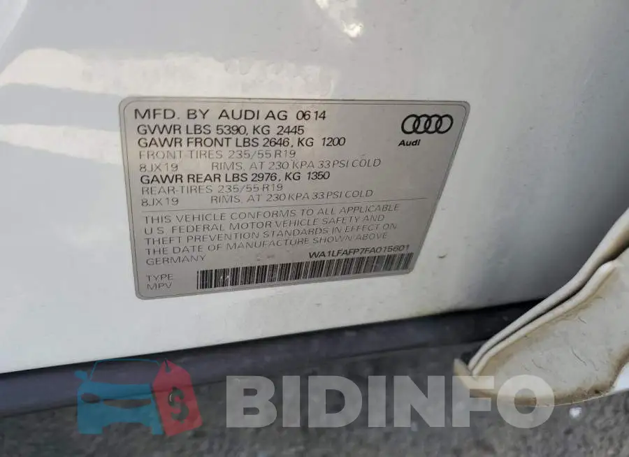WA1LFAFP7FA015601 Photo# 14