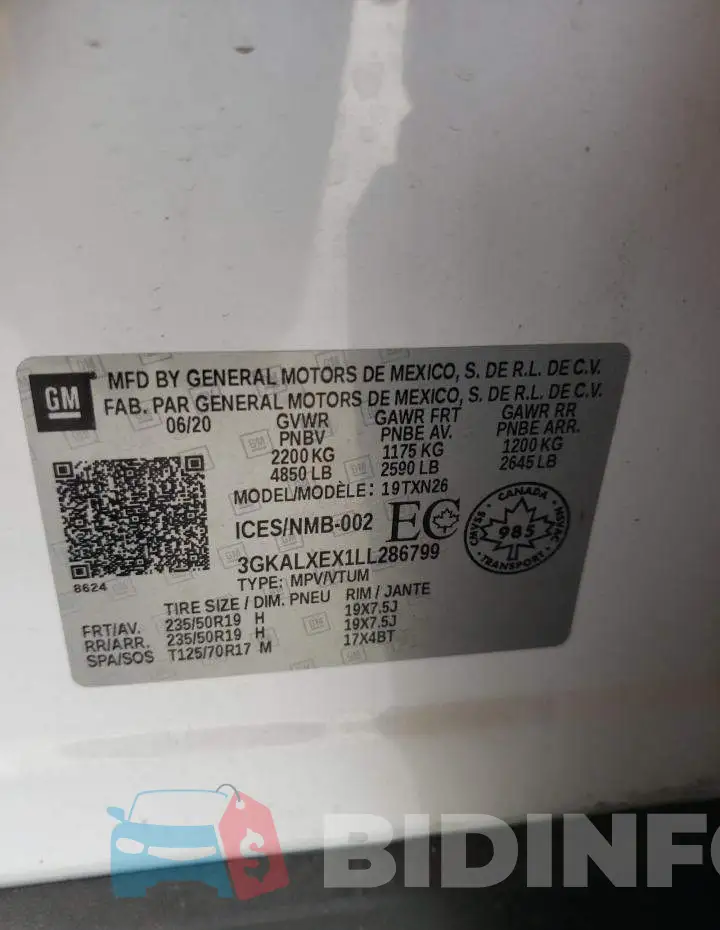 3GKALXEX1LL286799 Photo# 12