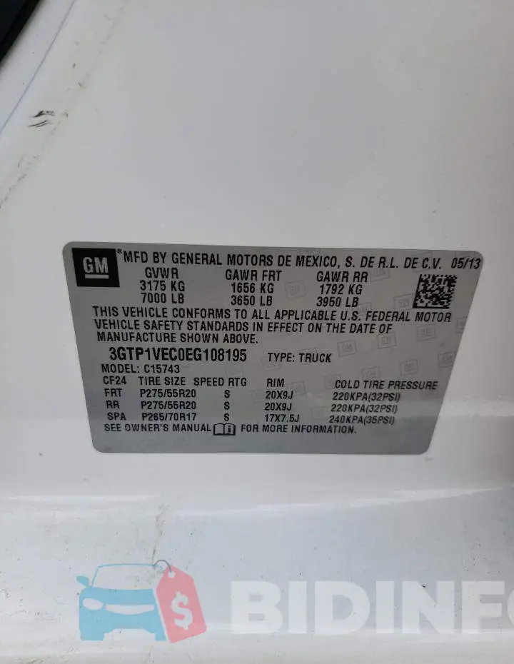 3GTP1VEC0EG108195 Photo# 12