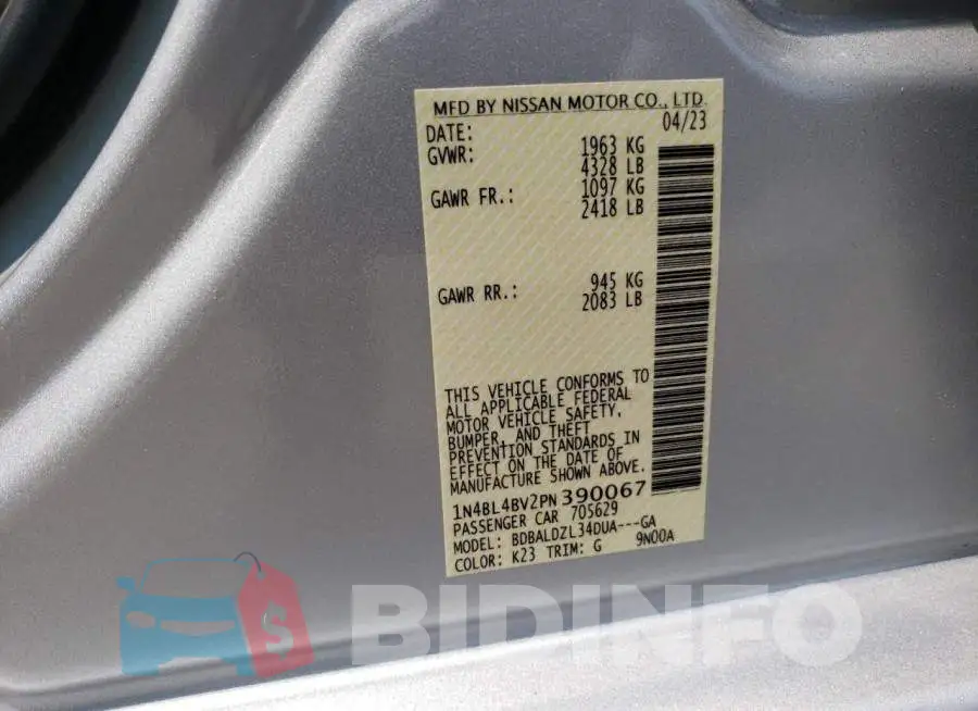 1N4BL4BV2PN390067 Photo# 13