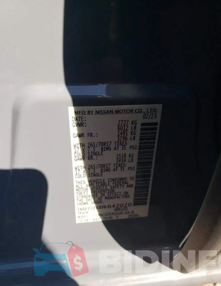 1N6ED1EK8PN642020 Photo# 12