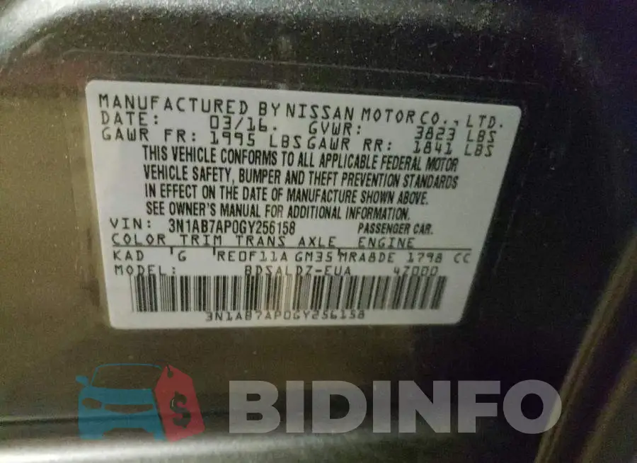 3N1AB7AP0GY256158 Photo# 12