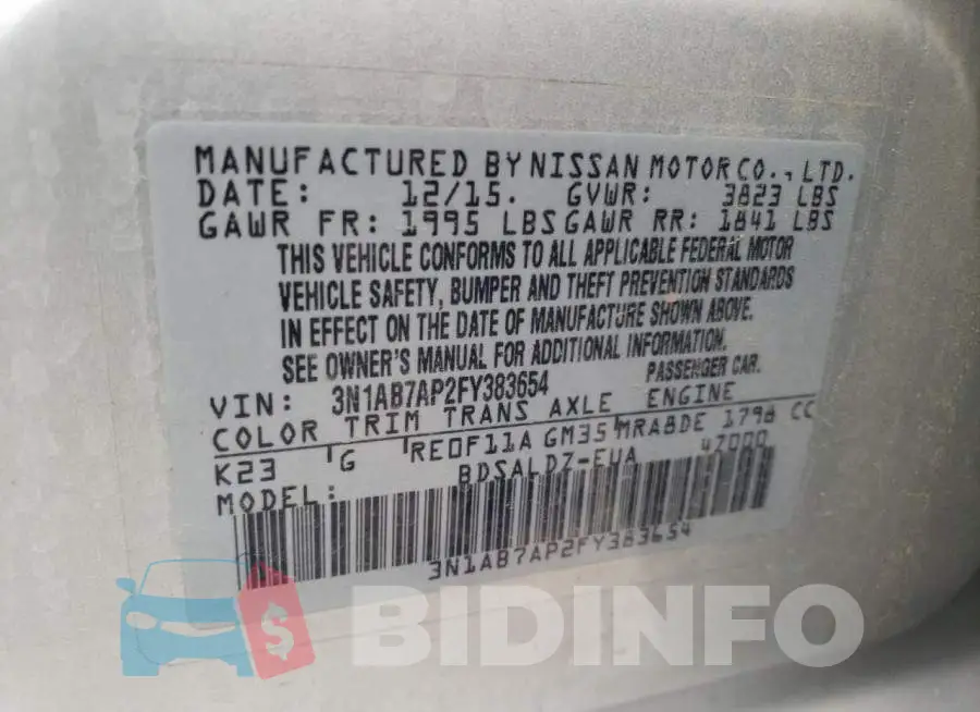 3N1AB7AP2FY383654 Photo# 12
