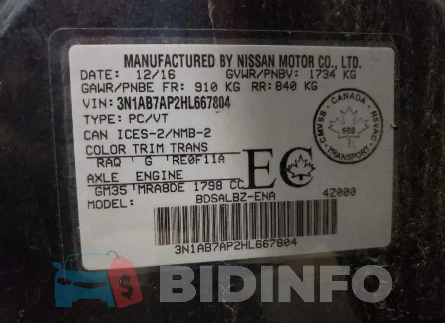 3N1AB7AP2HL667804 Photo# 13