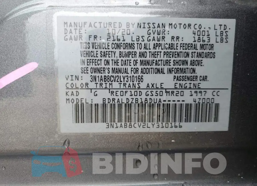 3N1AB8CV2LY310166 Photo# 12
