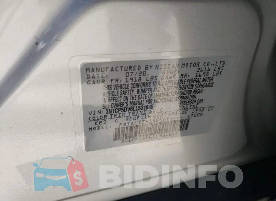 3N1CP5DV6LL531645 Photo# 13