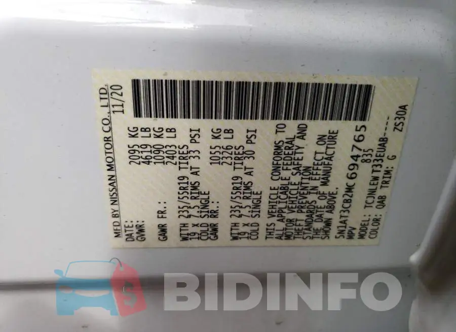 5N1AT3CB2MC694765 Photo# 13
