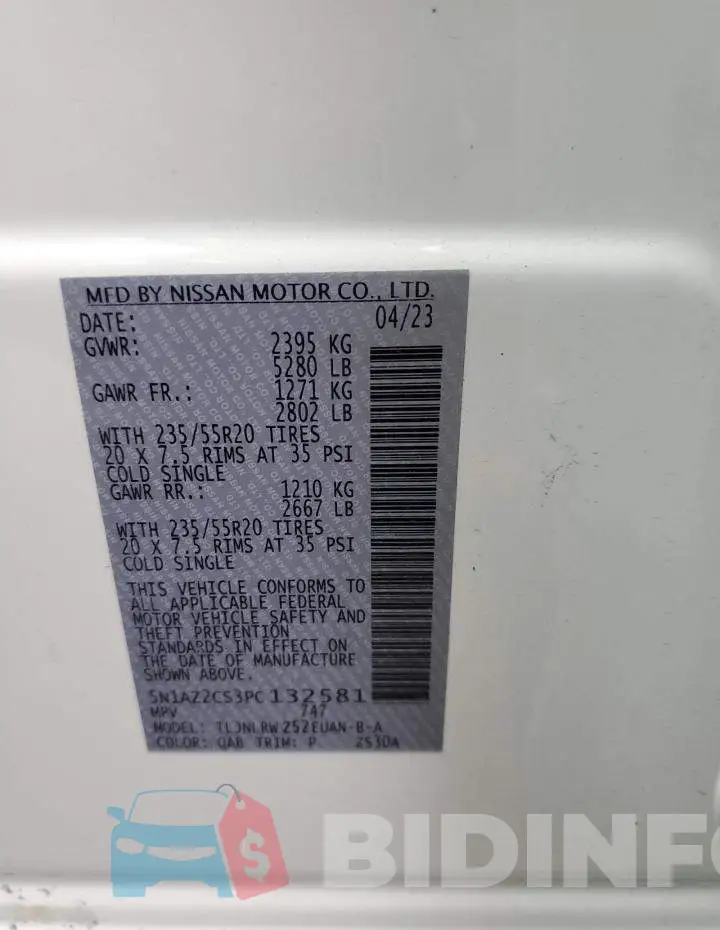 5N1AZ2CS3PC132581 Photo# 13