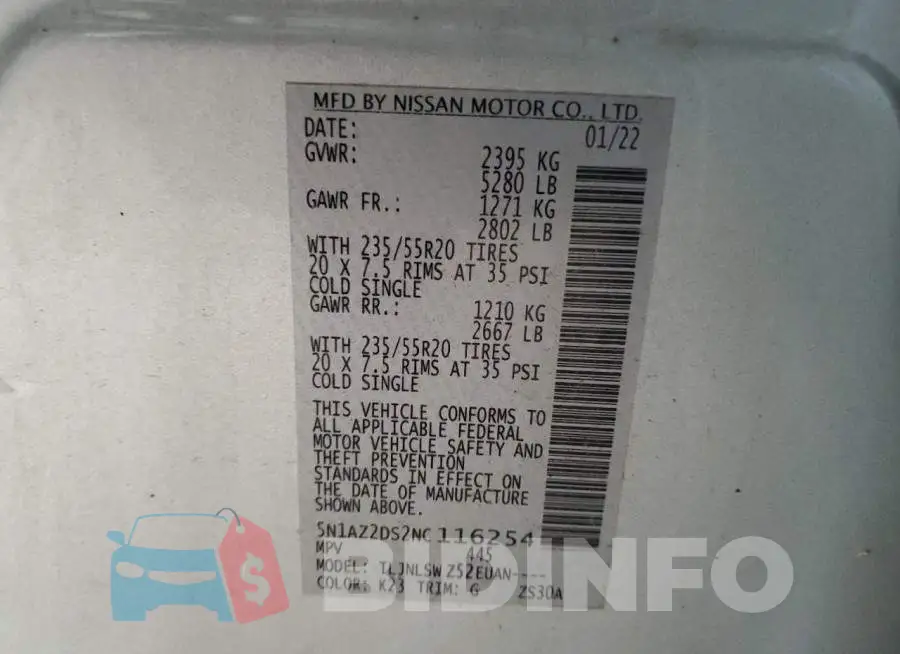 5N1AZ2DS2NC116254 Photo# 13