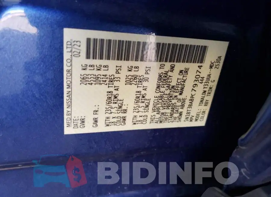5N1BT3BA8PC793074 Photo# 12