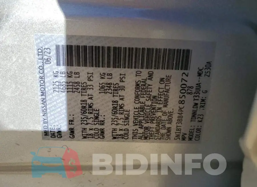 5N1BT3BB4PC850072 Photo# 14