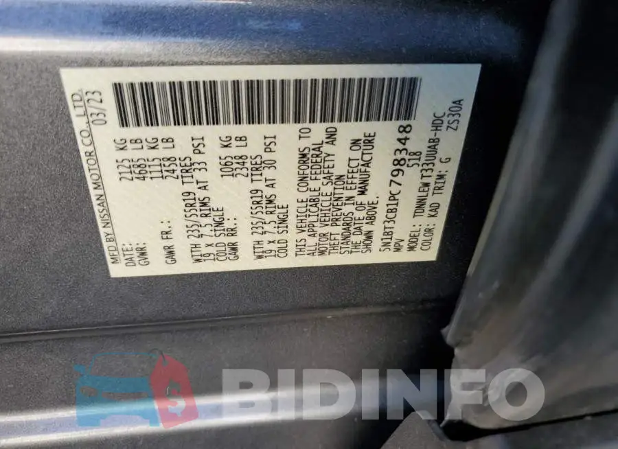 5N1BT3CB1PC798348 Photo# 13