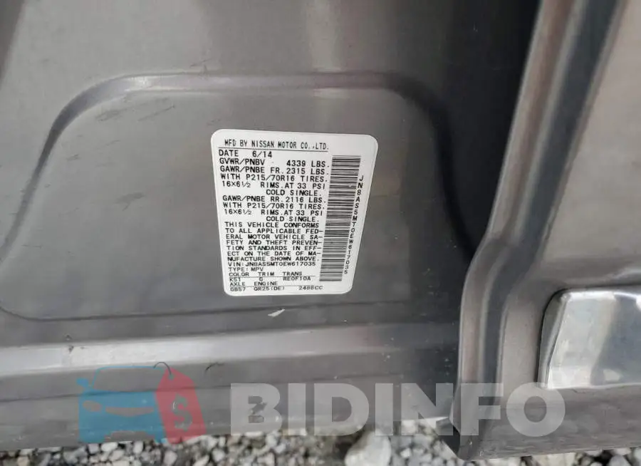 JN8AS5MT0EW617035 Photo# 13