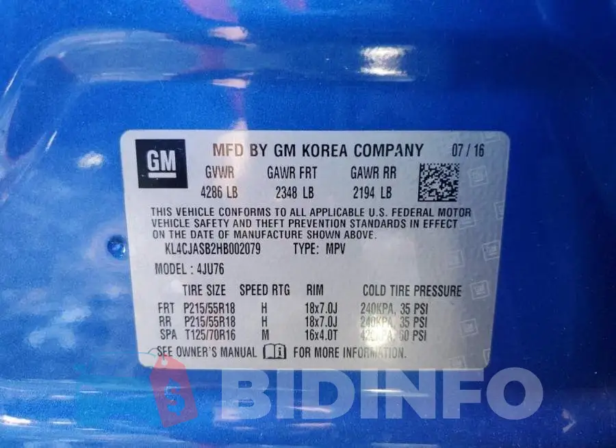 KL4CJASB2HB002079 Photo# 14