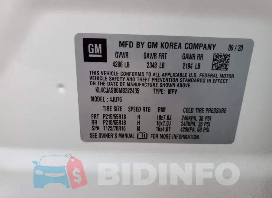 KL4CJASB6MB322435 Photo# 12