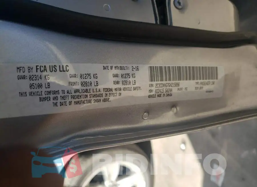 2C3CDXHG7GH215896 Photo# 12