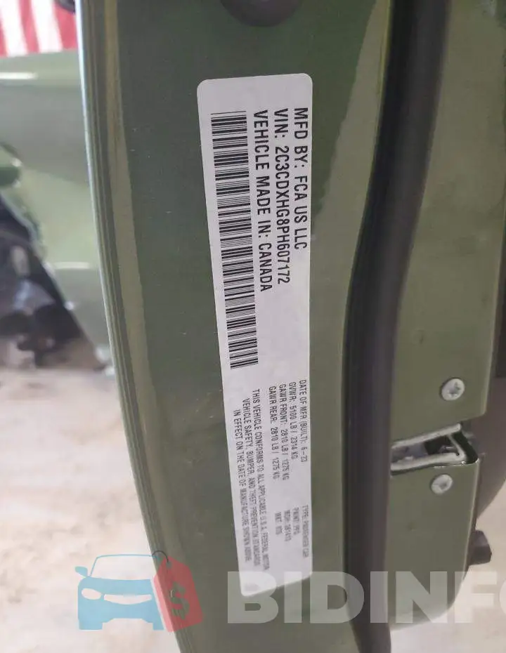 2C3CDXHG8PH607172 Photo# 12