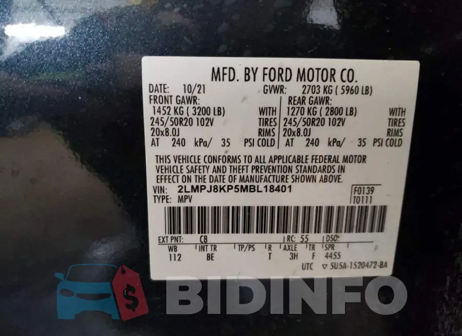 2LMPJ8KP5MBL18401 Photo# 14
