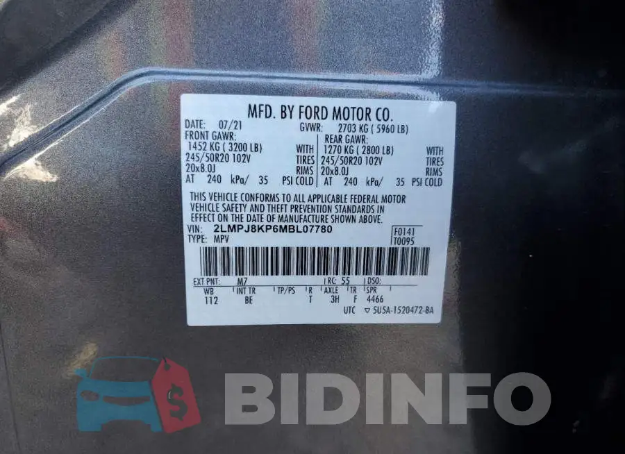 2LMPJ8KP6MBL07780 Photo# 13