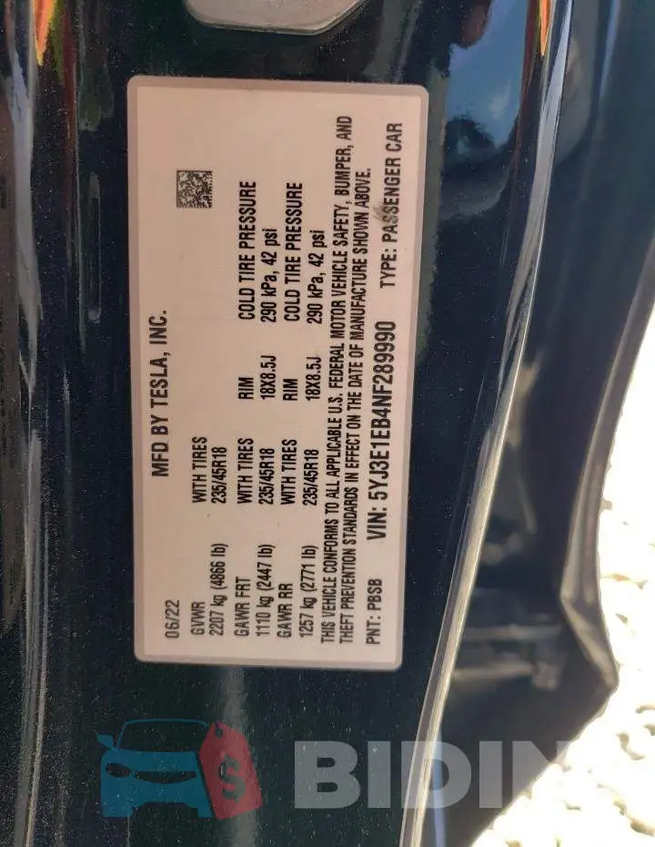 5YJ3E1EB4NF289990 Photo# 12